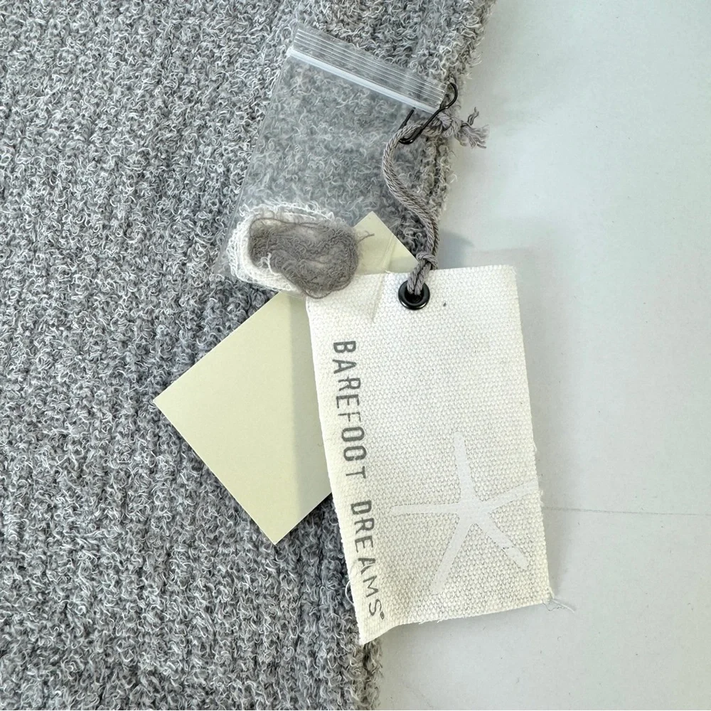 BAREFOOT DREAMS Heathered Ribbed Pillow Cover NEW Pewter Pearl RARE